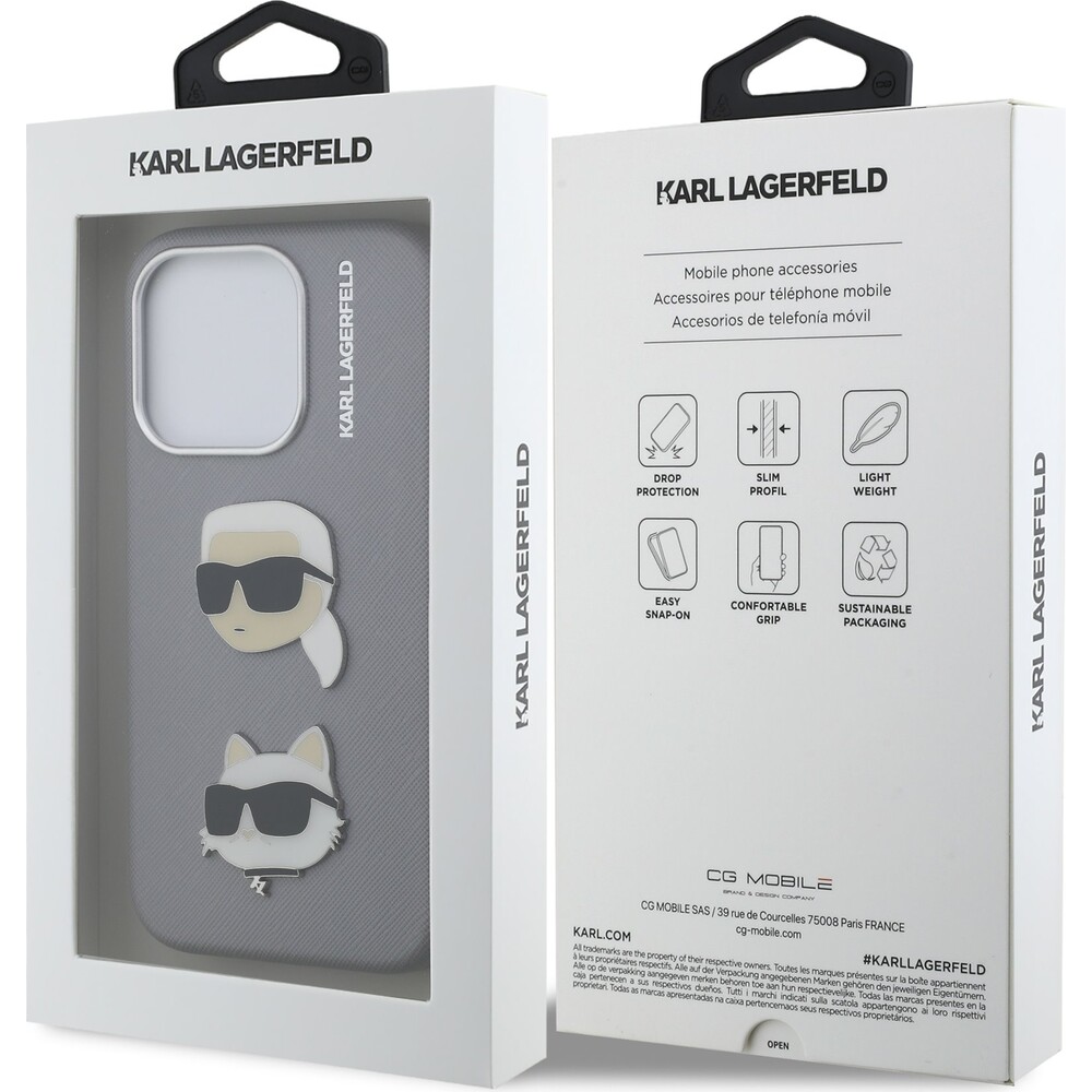 Karl-Lagerfeld-Grained-PU-K-CH-Heads-kryt-iPhone-15-Pro-Max-sedy