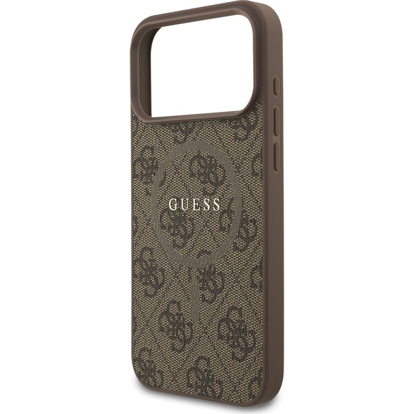 Guess-PU-Leather-4G-Colored-Ring-MagSafe-Zadni-Kryt-pro-iPhone-17-Pro-Max-hnedy