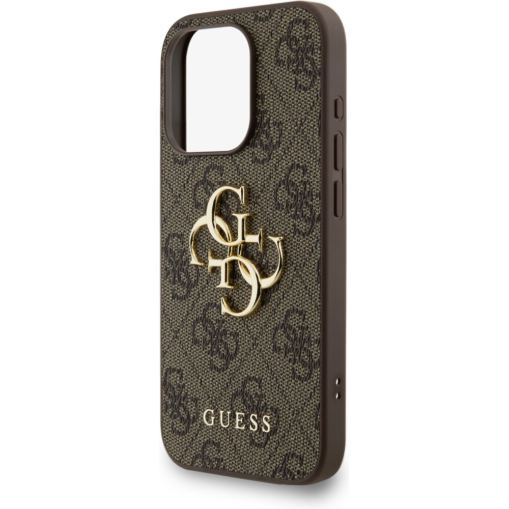 Guess-PU-4G-Metal-Logo-Strap-kryt-iPhone-15-Pro-hnedy
