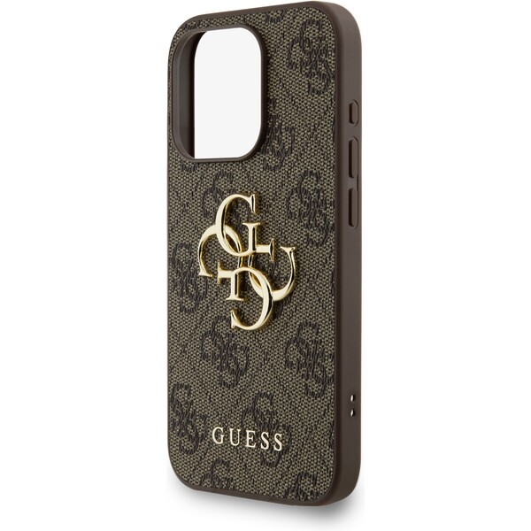 Guess-PU-4G-Metal-Logo-Strap-kryt-iPhone-15-Pro-hnedy