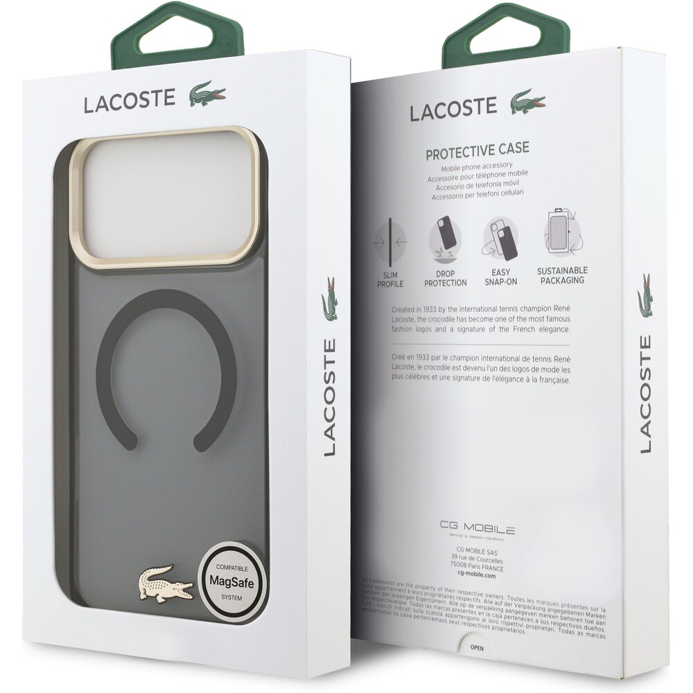 Lacoste-PC-TPU-Frosted-Finish-Gold-Logo-MagSafe-kryt-iPhone-17-Pro-Max-cerny
