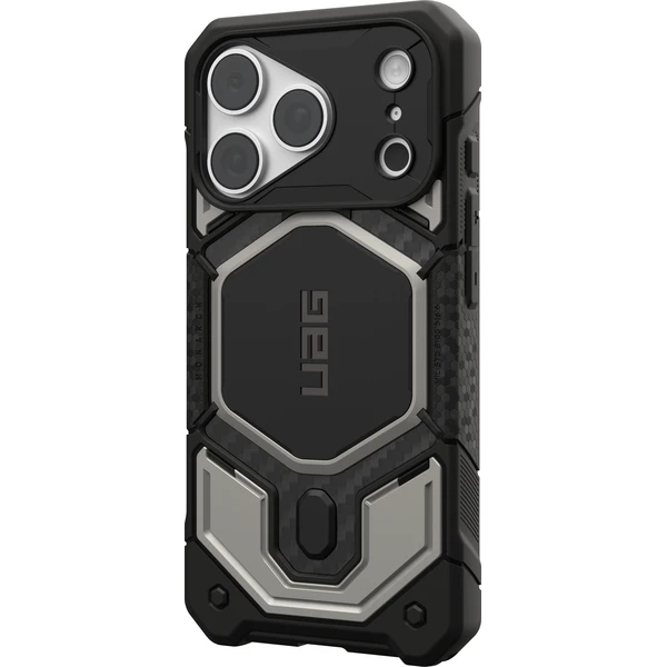 UAG-Monarch-Pro-MagSafe-Titanium-kryt-iPhone-18-Pro-17-Pro-stribrny