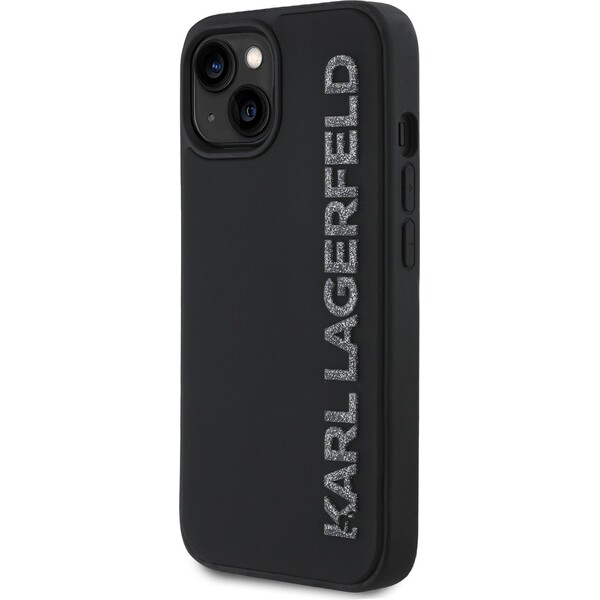 Karl-Lagerfeld-3D-Rubber-Glitter-Logo-kryt-iPhone-15-cerny