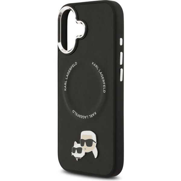 Karl-Lagerfeld-PU-Karl-and-Choupette-Heads-Pins-MagSafe-kryt-iPhone-17-cerny