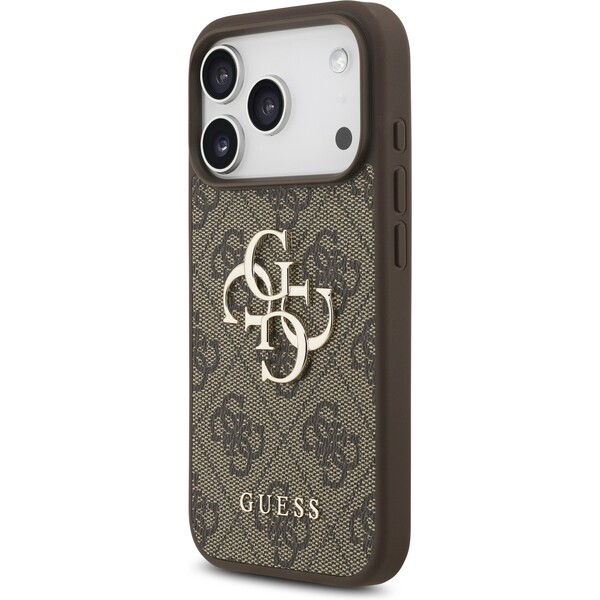 Guess-PU-4G-Metal-Logo-Strap-kryt-iPhone-17-Pro-hnedy