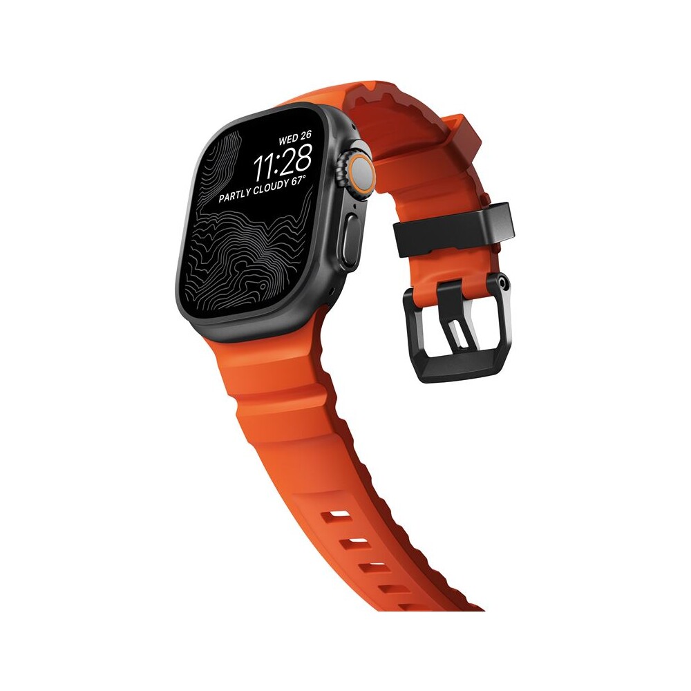 Nomad-Rocky-Point-Band-reminek-Apple-Watch-49-45-44-42mm-cerny-oranzovy