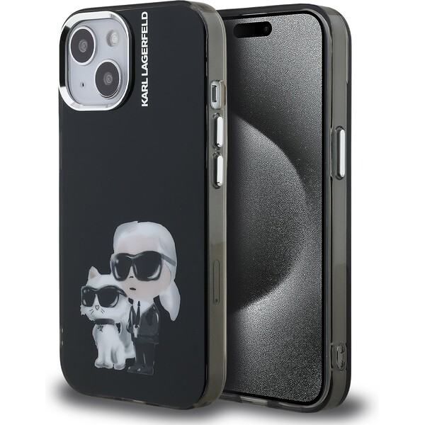 Karl-Lagerfeld-IML-Aquarelle-Karl-and-Choupette-kryt-iPhone-15-cerny