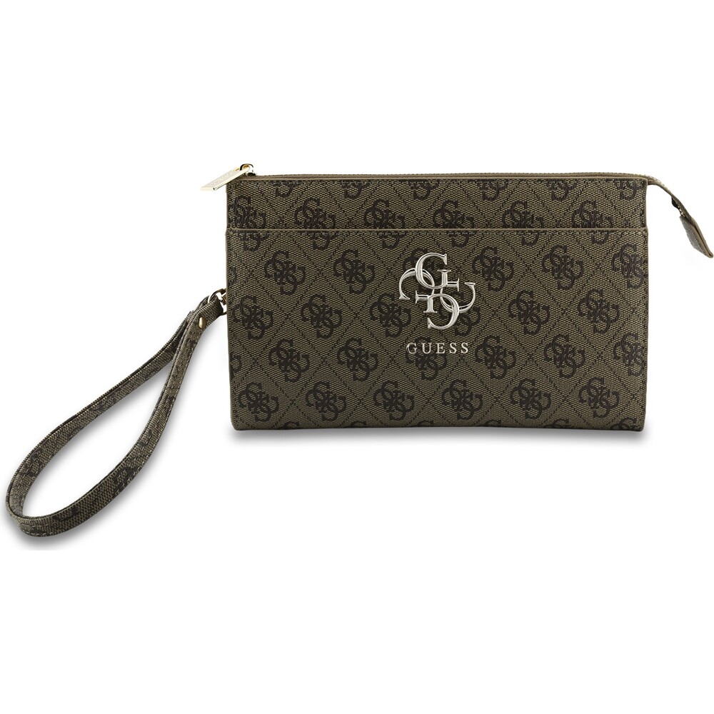 Guess-PU-4G-Metal-Logo-kabelka-na-telefon-hneda