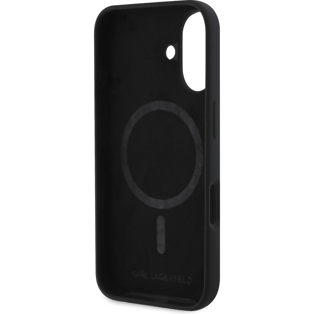 Karl-Lagerfeld-Liquid-Silicone-K-CH-Heads-MagSafe-kryt-pro-iPhone-16-cerny