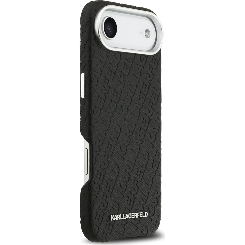 Karl-Lagerfeld-Grained-PU-Repeated-Logo-MagSafe-kryt-iPhone-Air-cerny