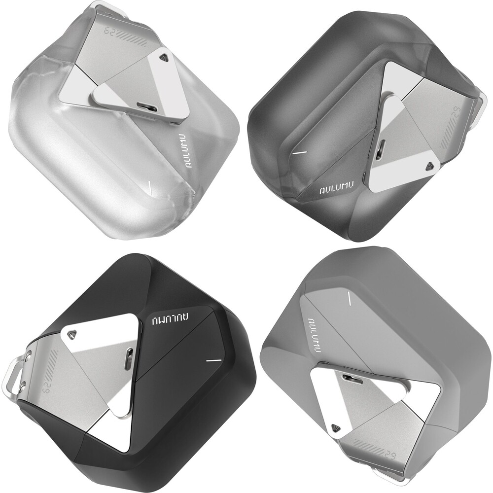 Aulumu-A29-Geometric-Case-pouzdro-AirPods-4-Translucent-White