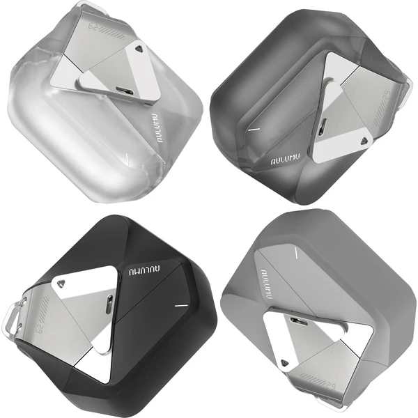 Aulumu-A29-Geometric-Case-pouzdro-AirPods-4-Translucent-White