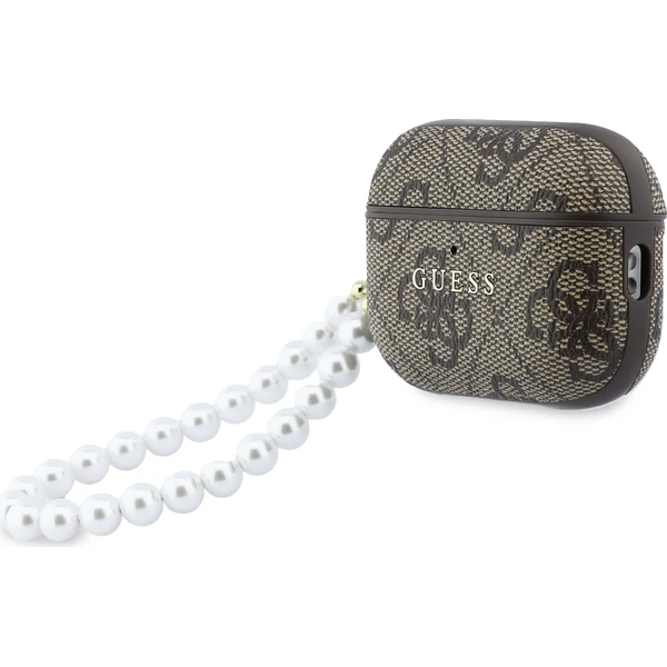 Guess-PU-4G-Classic-Logo-Pearl-Strap-pouzdro-AirPods-Pro-3-hnede