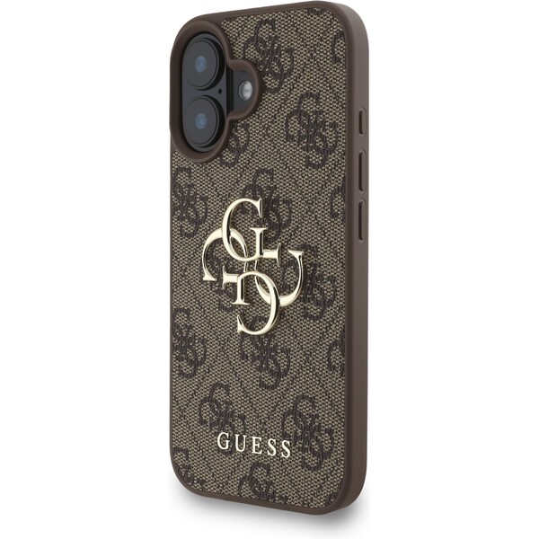 Guess-PU-4G-Metal-Logo-Strap-kryt-iPhone-16-hnedy