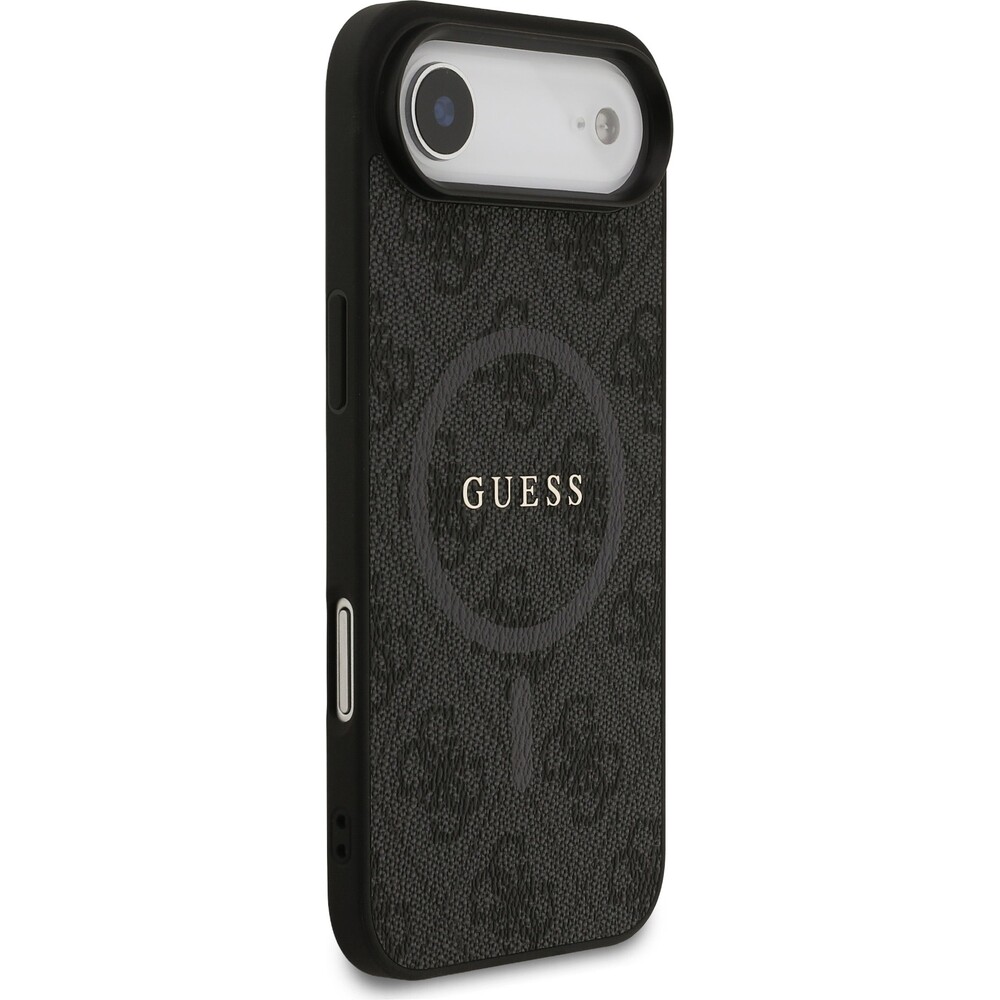 Guess-PU-Leather-4G-Colored-Ring-MagSafe-Zadni-Kryt-pro-iPhone-Air-cerny