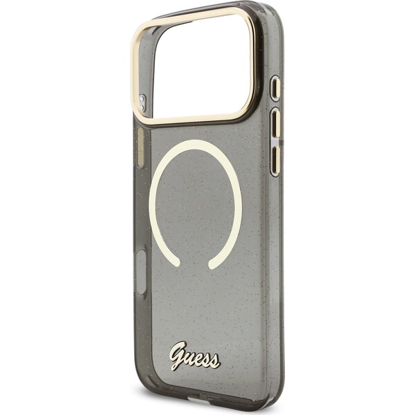 Guess-IML-Glitter-Script-Strap-MagSafe-kryt-iPhone-17-Pro-Max-cerny