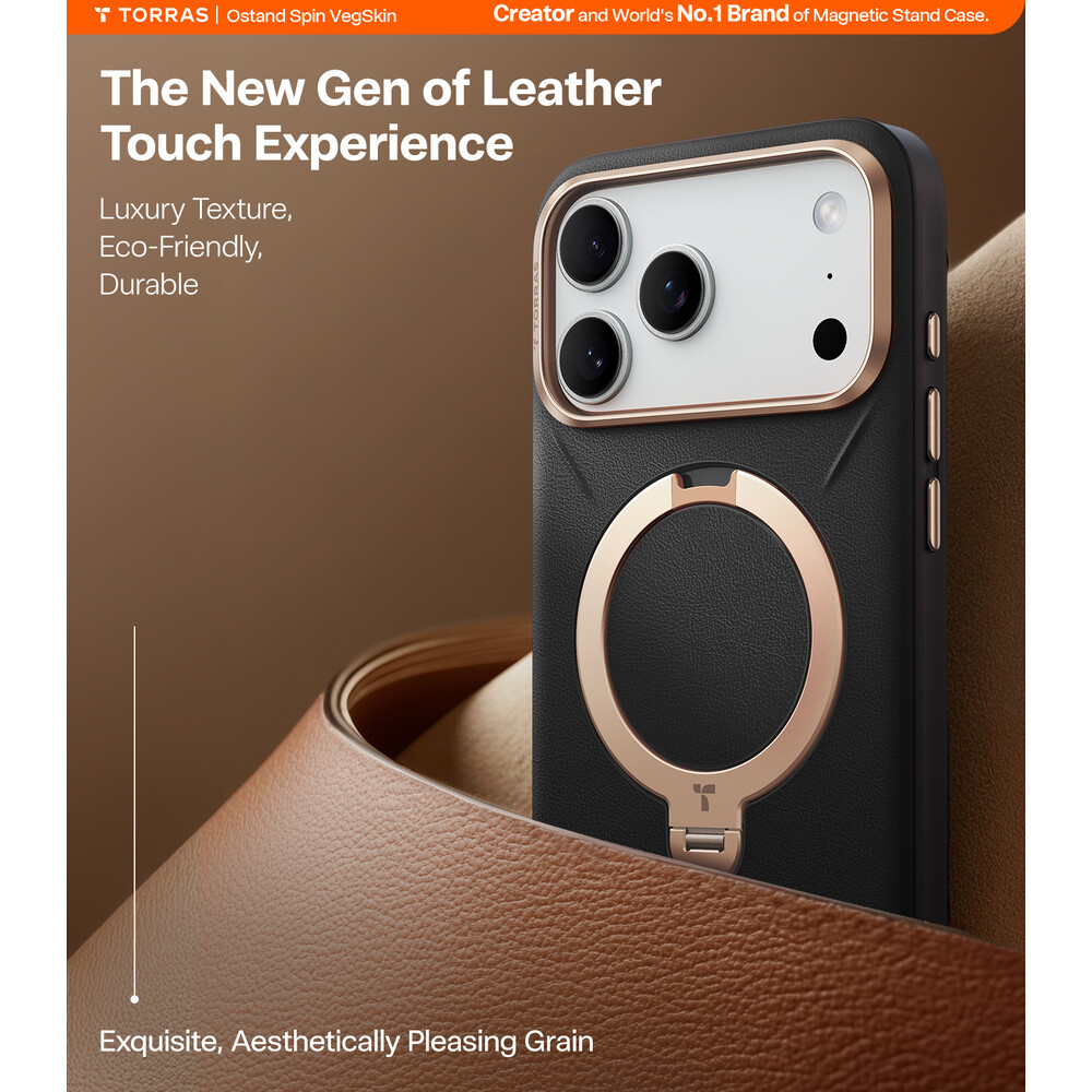 Torras-Ostand-Q3-VegSkin-MagSafe-kryt-iPhone-17-Pro-obsidian-black