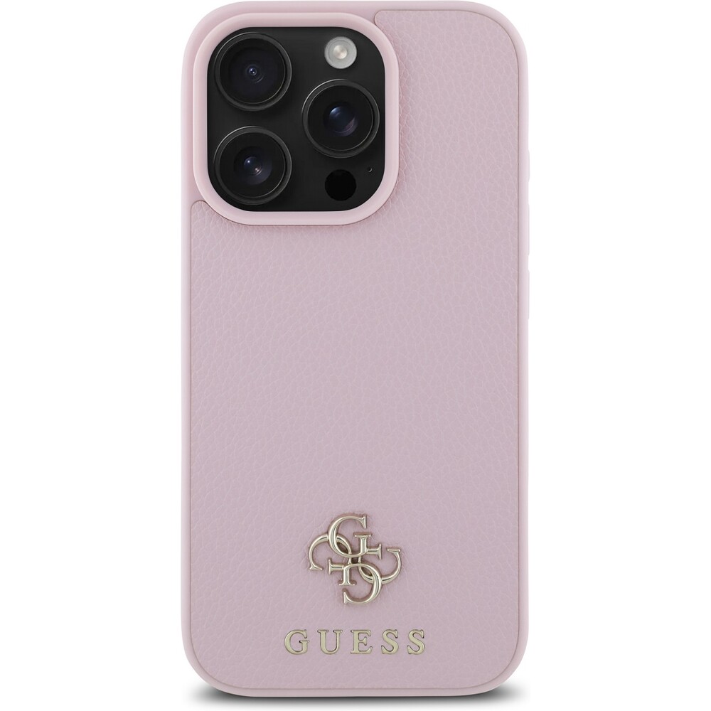 Guess-PU-Grained-4G-Small-Metal-Logo-MagSafe-kryt-iPhone-16-Pro-Max-ruzovy
