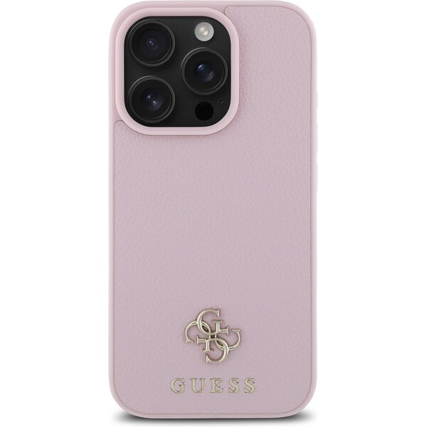 Guess-PU-Grained-4G-Small-Metal-Logo-MagSafe-kryt-iPhone-16-Pro-Max-ruzovy