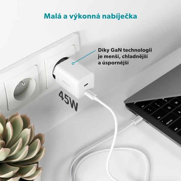 Epico-UltraBoost-GaN-45W-sitovy-adapter-EA45-s-1-2-m-USB-C-na-USB-C-kabelem-bily