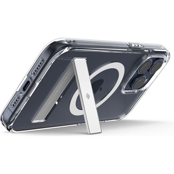 Spigen-Caseology-Capella-kryt-se-stojankem-s-MagFit-iPhone-15-Pro-ciry-bily