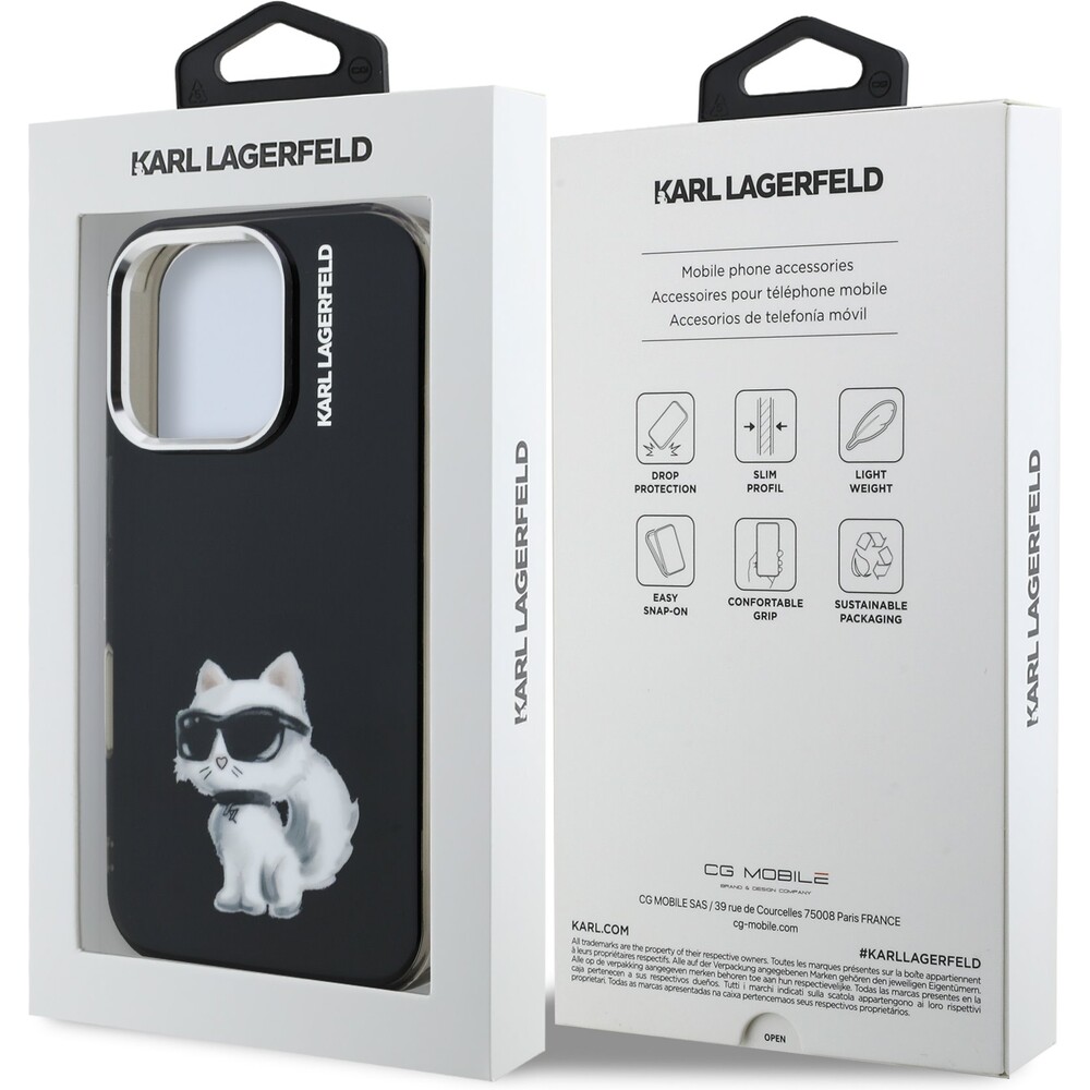 Karl-Lagerfeld-IML-Aquarelle-Choupette-kryt-iPhone-16-Pro-cerny