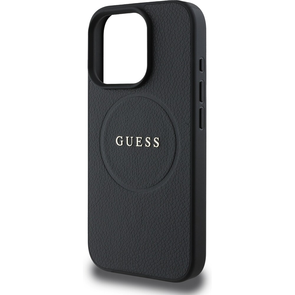 Guess-PU-Grained-Classic-Logo-MagSafe-kryt-iPhone-16-Pro-cerny