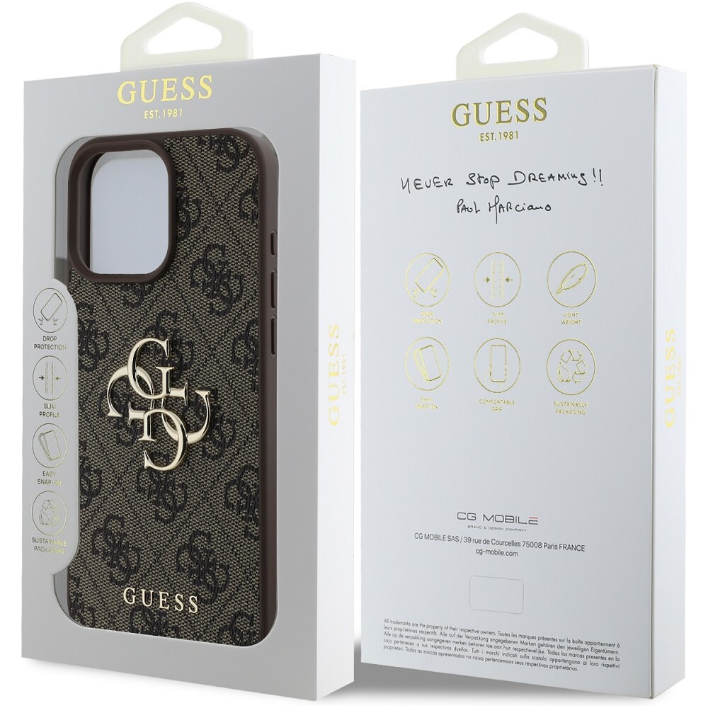 Guess-PU-4G-Metal-Logo-kryt-pro-iPhone-16-Pro-hnedy