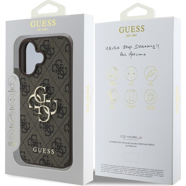 Guess-PU-4G-Metal-Logo-kryt-pro-iPhone-16-hnedy
