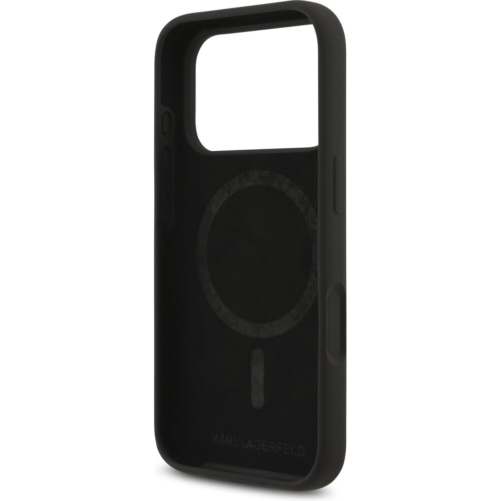 Karl-Lagerfeld-Liquid-Silicone-Karl-and-Choupette-MagSafe-kryt-iPhone-17-Pro-cerny