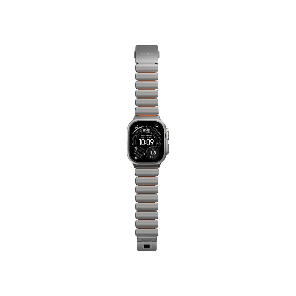 Nomad-Stratos-Band-FKM-reminek-Apple-Watch-45-46-49mm-Natural-Titanium-Ultra-Orange