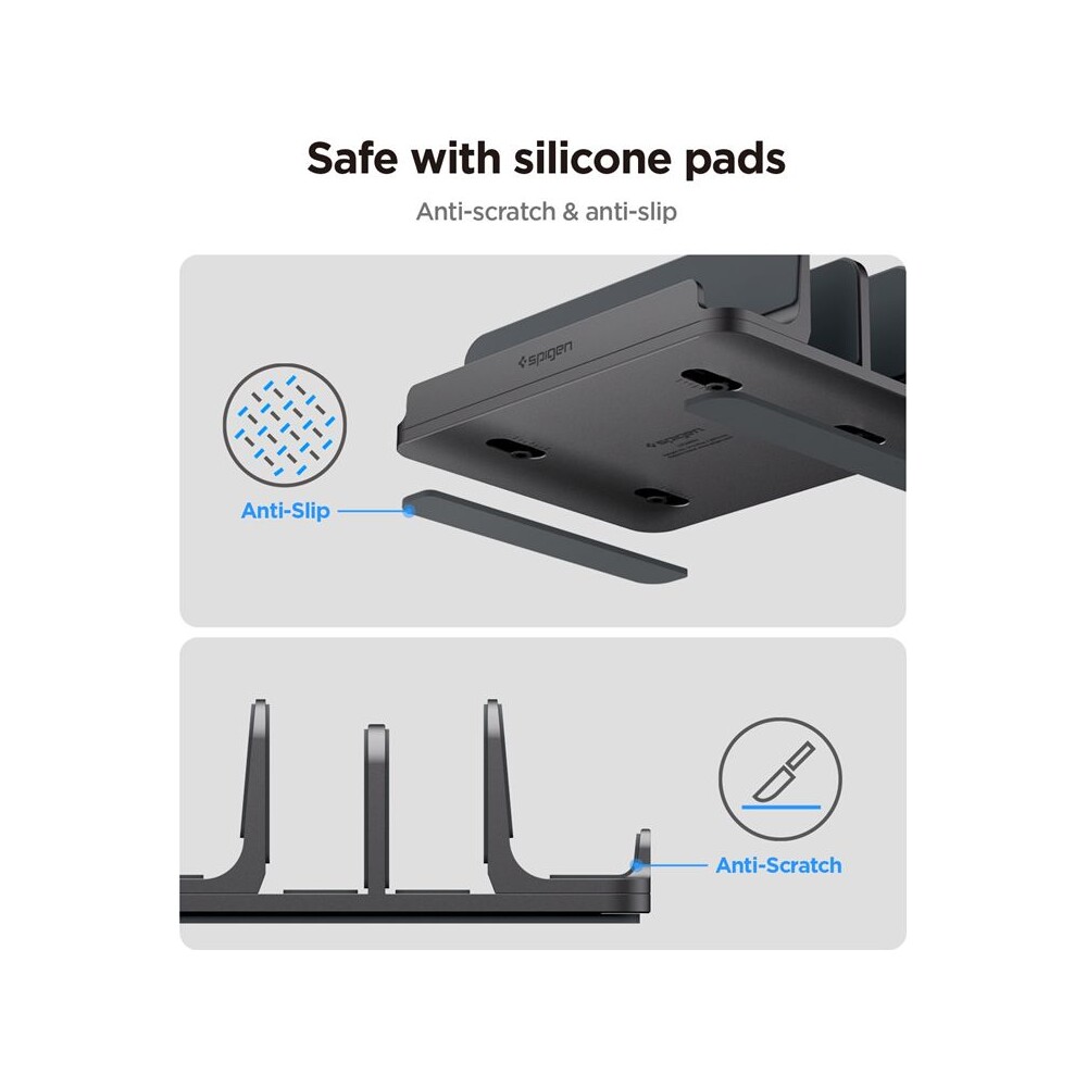 Spigen-Vertical-Laptop-Stand-LD208S4-stojanek-pro-notebook-MacBook-space-gray