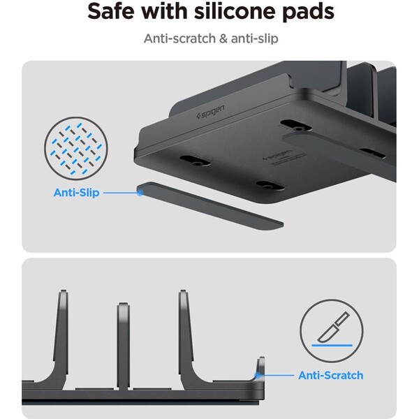 Spigen-Vertical-Laptop-Stand-LD208S4-stojanek-pro-notebook-MacBook-space-gray