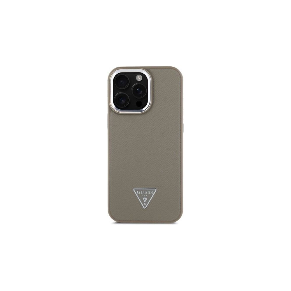 Guess-PU-Grained-Triangle-Logo-kryt-pro-iPhone-16-Pro-Max-hnedy