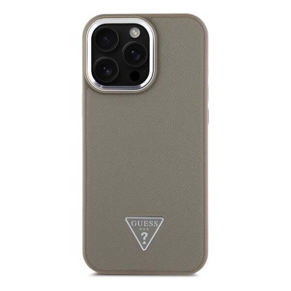 Guess-PU-Grained-Triangle-Logo-kryt-pro-iPhone-16-Pro-Max-hnedy