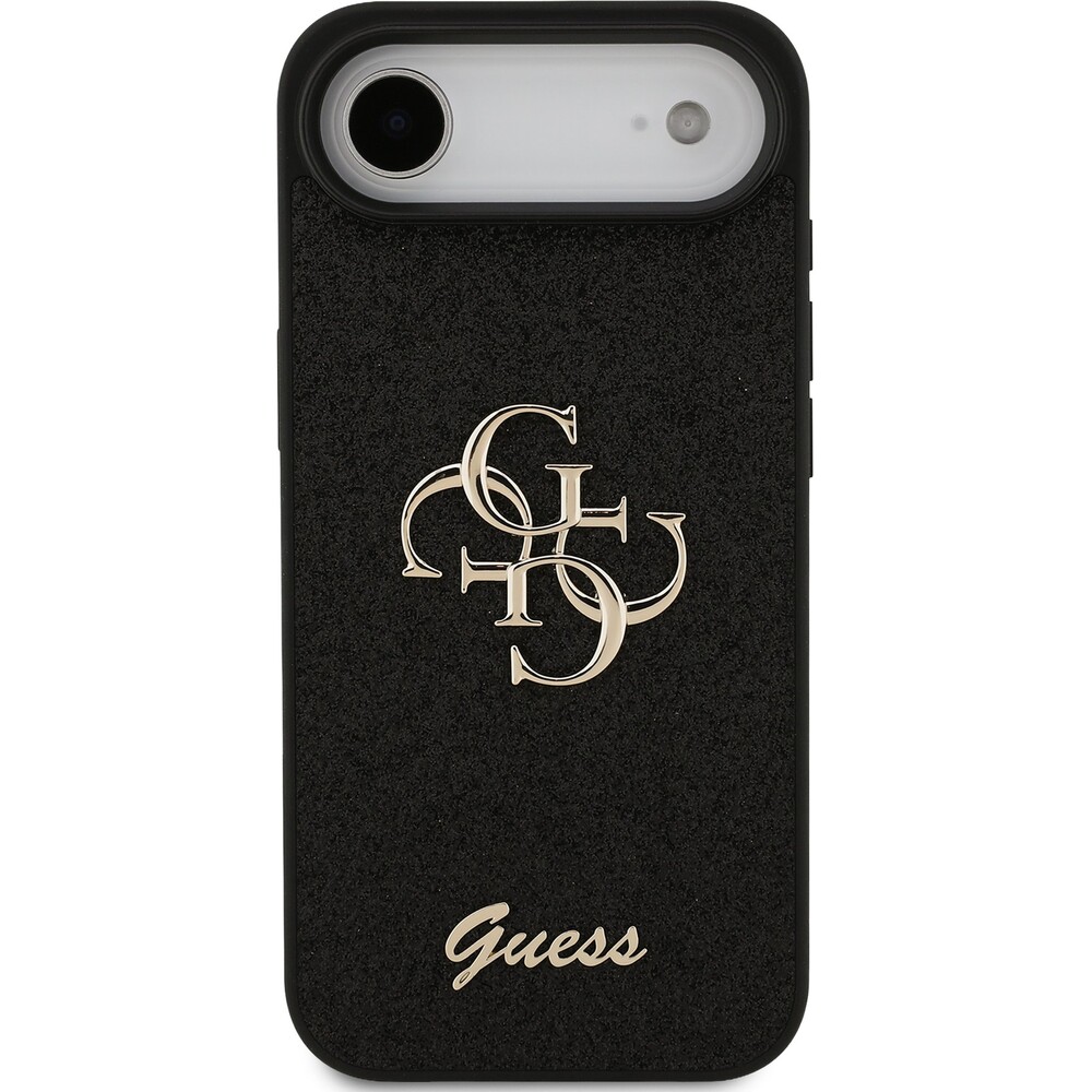 Guess-PU-Fixed-Glitter-4G-Metal-Logo-kryt-iPhone-Air-cerny