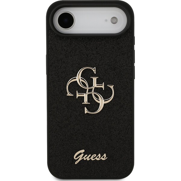 Guess-PU-Fixed-Glitter-4G-Metal-Logo-kryt-iPhone-Air-cerny