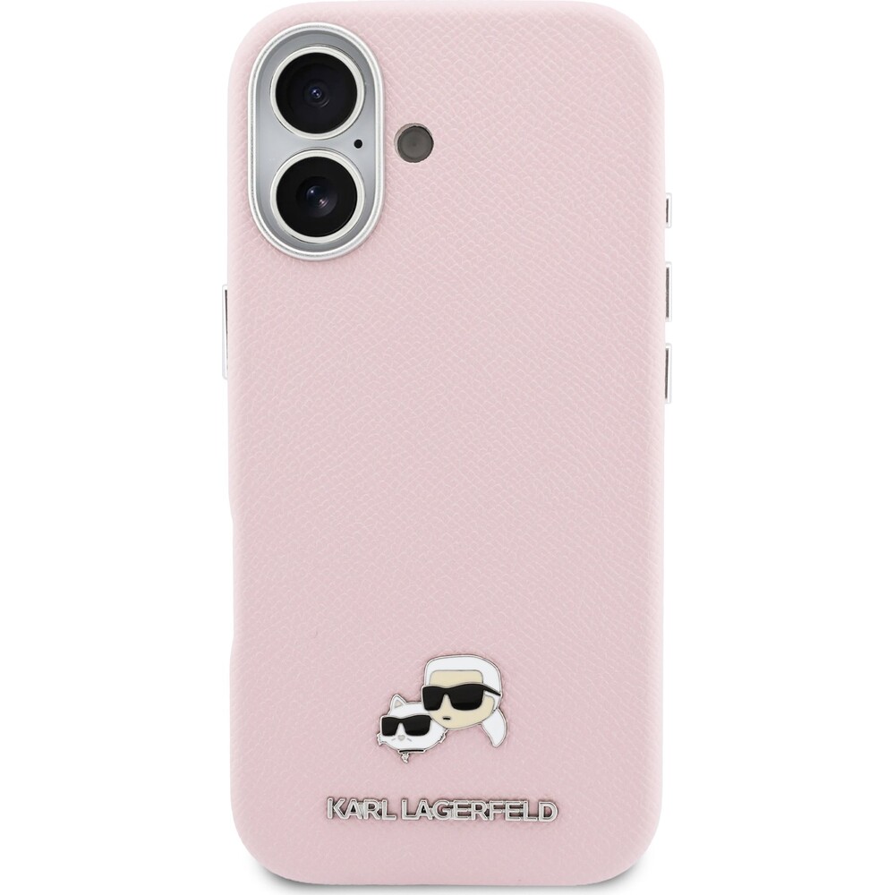 Karl-Lagerfeld-PU-Karl-and-Choupette-Heads-Pins-MagSafe-kryt-iPhone-17-ruzovy