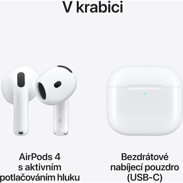 Apple-AirPods-4-s-aktivnim-potlacenim-hluku-bezdratova-sluchatka-2024-bila