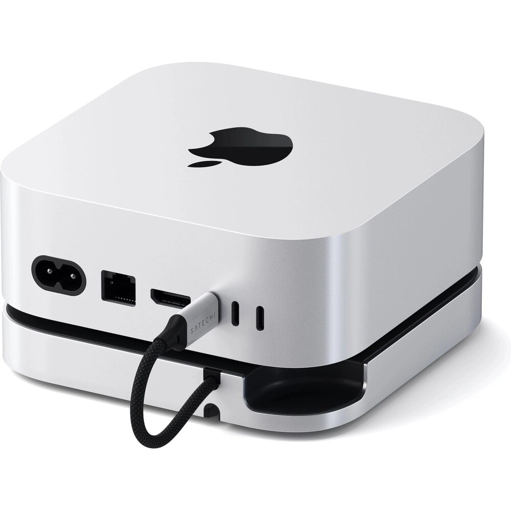 Satechi-Mac-Mini-M4-Stand-Hub-s-SSD-Enclosure-bily