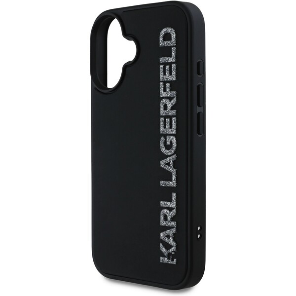 Karl-Lagerfeld-3D-Rubber-Glitter-Logo-kryt-iPhone-16-cerny