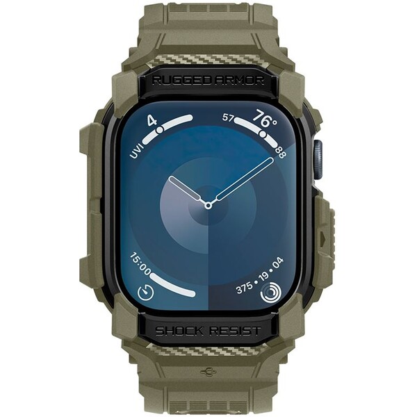 Spigen-Rugged-Armor-Pro-reminek-s-pouzdrem-Apple-Watch-10-11-46mm-zeleny