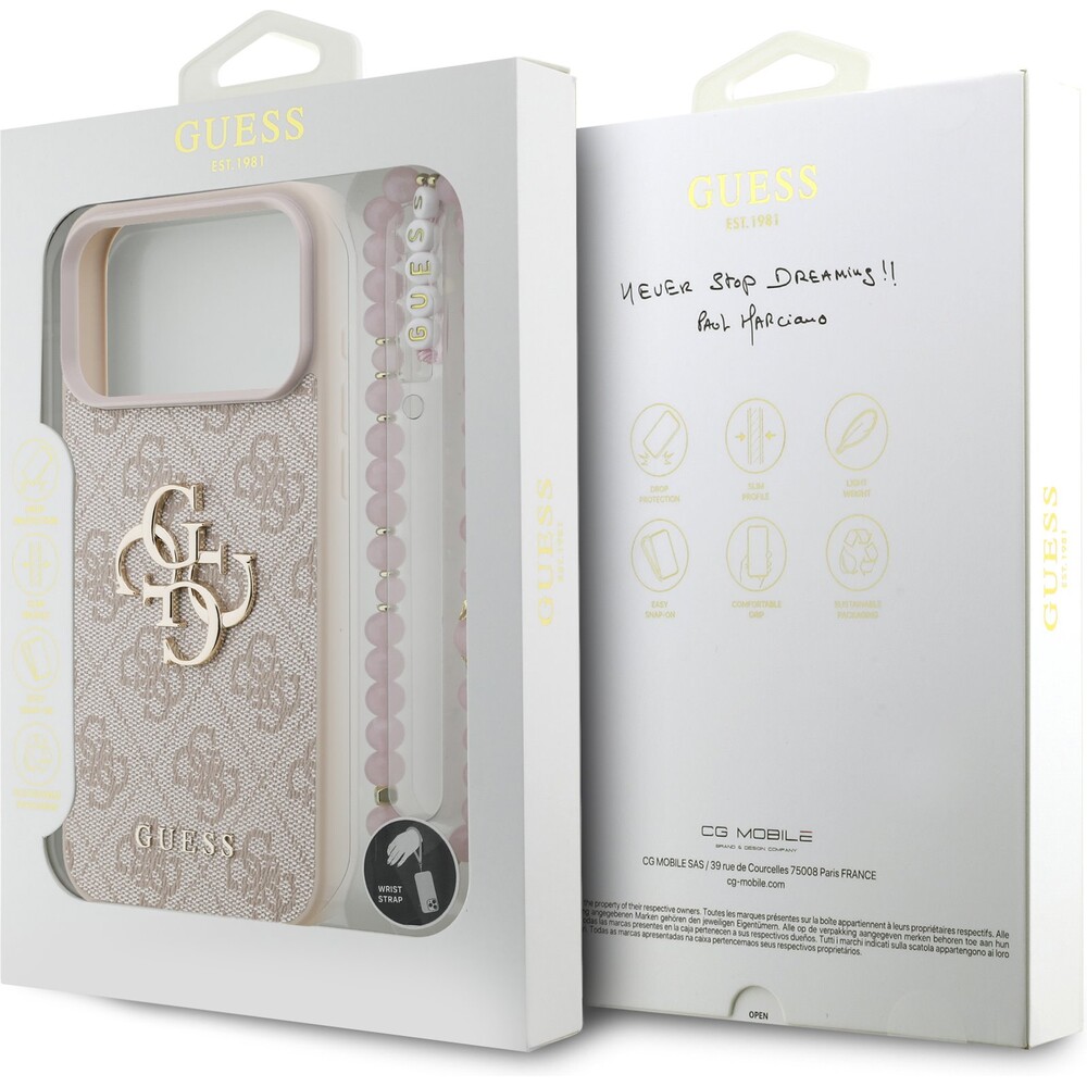 Guess-PU-4G-Metal-Logo-Strap-kryt-iPhone-17-Pro-Max-ruzovy