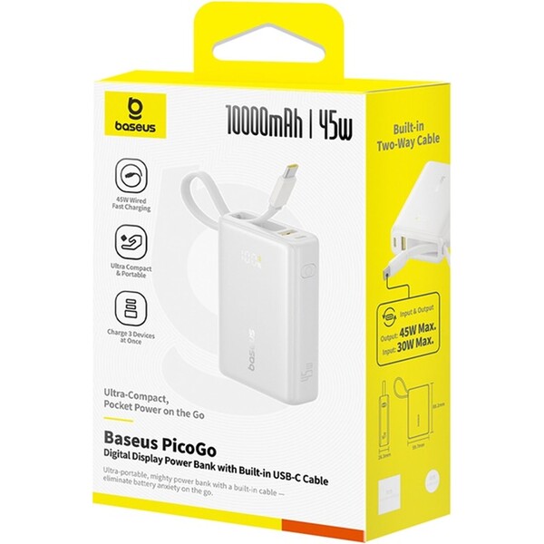 Baseus-PicoGo-powerbanka-10000mAh-45W-s-digitalnim-displejem-a-kabelem-USB-C-bila