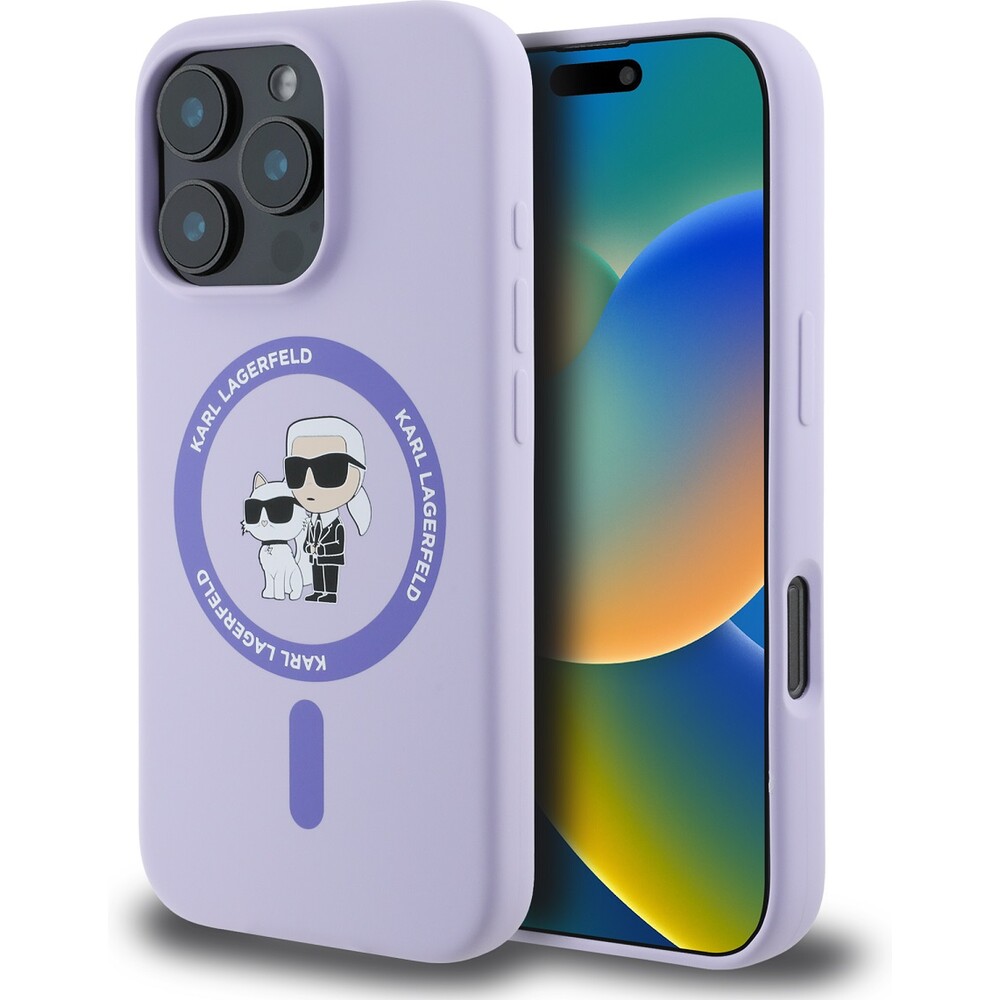 Karl-Lagerfeld-Liquid-Silicone-Karl-and-Choupette-MagSafe-kryt-iPhone-16-Pro-fialovy