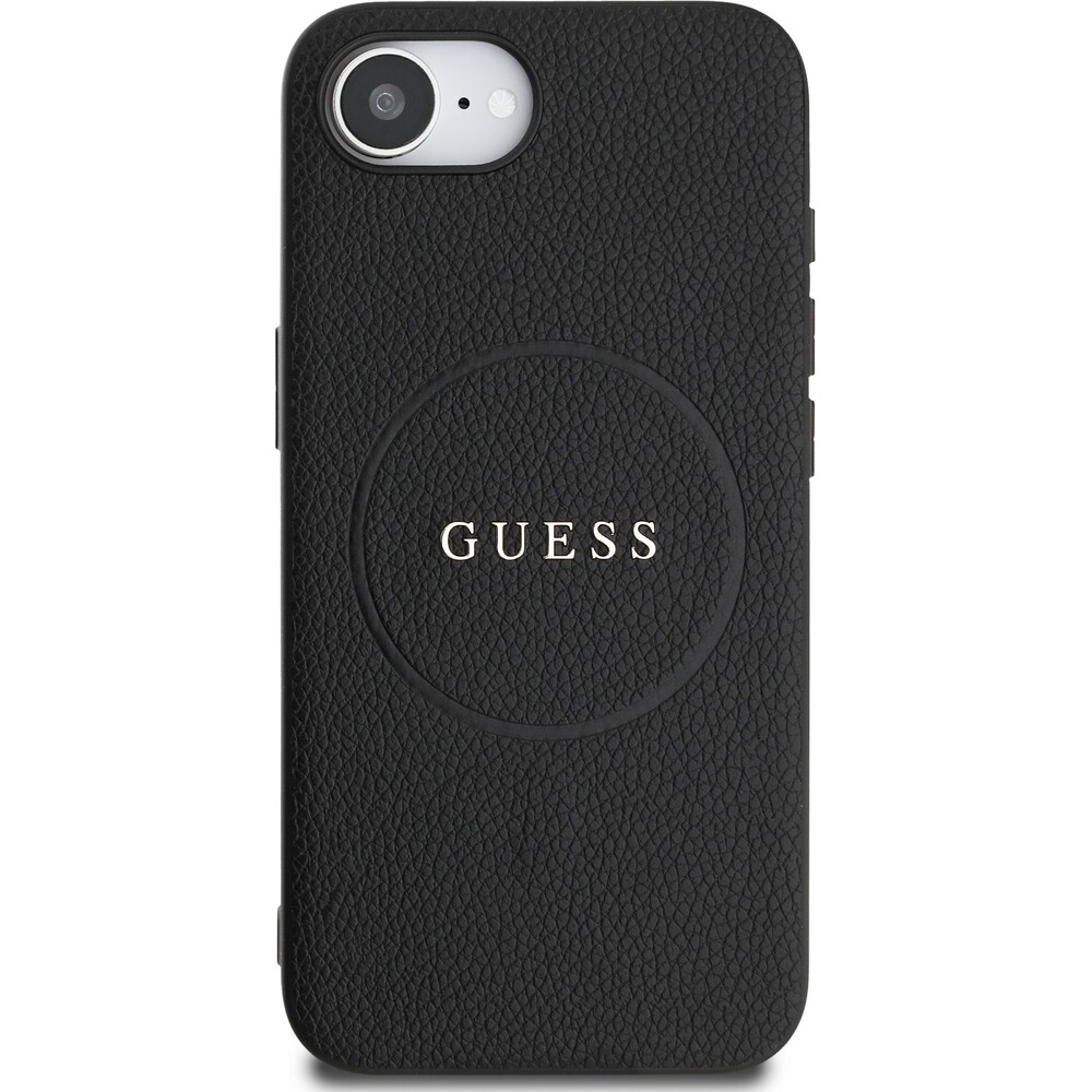 Guess-PU-Grained-Classic-Logo-MagSafe-kryt-iPhone-17e-16e-cerny