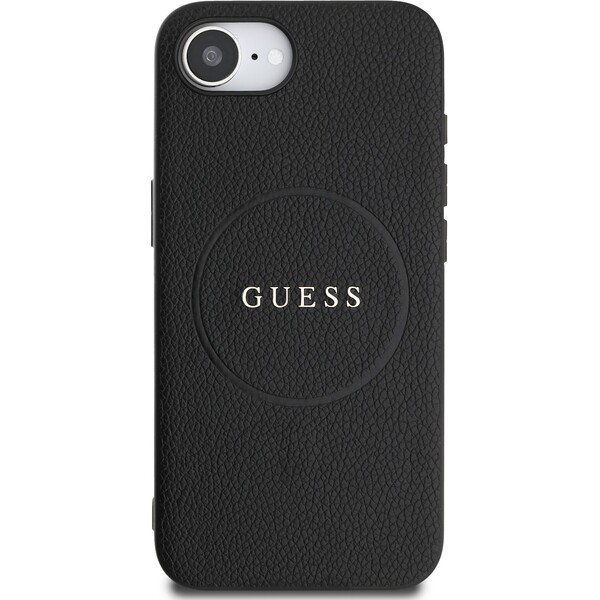 Guess-PU-Grained-Classic-Logo-MagSafe-kryt-iPhone-17e-16e-cerny