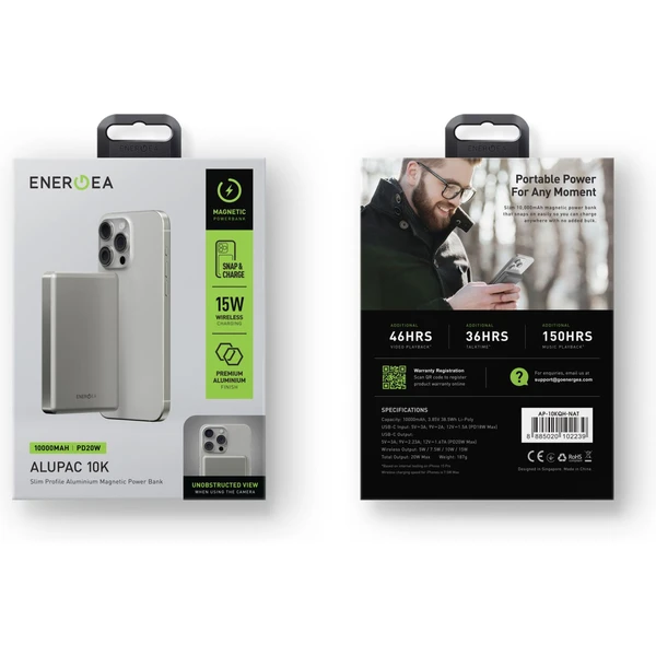 ENERGEA AluPac 10K MagSafe hliníková powerbanka, 10000mAh, přírodní titan - Powerbanky - Obrázek 55ec3c2410f949a2a2114c5511e2b2ce