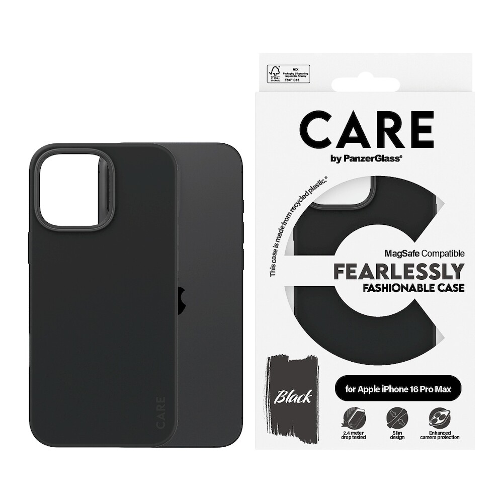 PanzerGlass-CARE-kryt-Apple-iPhone-16-Pro-Max-MagSafe-Fearlessly-cerny