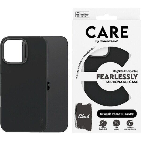 PanzerGlass-CARE-kryt-Apple-iPhone-16-Pro-Max-MagSafe-Fearlessly-cerny